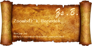 Zsombók Benedek névjegykártya