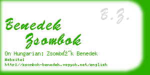 benedek zsombok business card